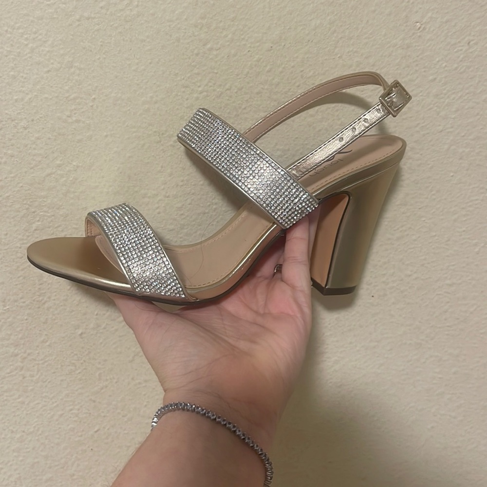 Gold Glittery Heels worn once!!!
